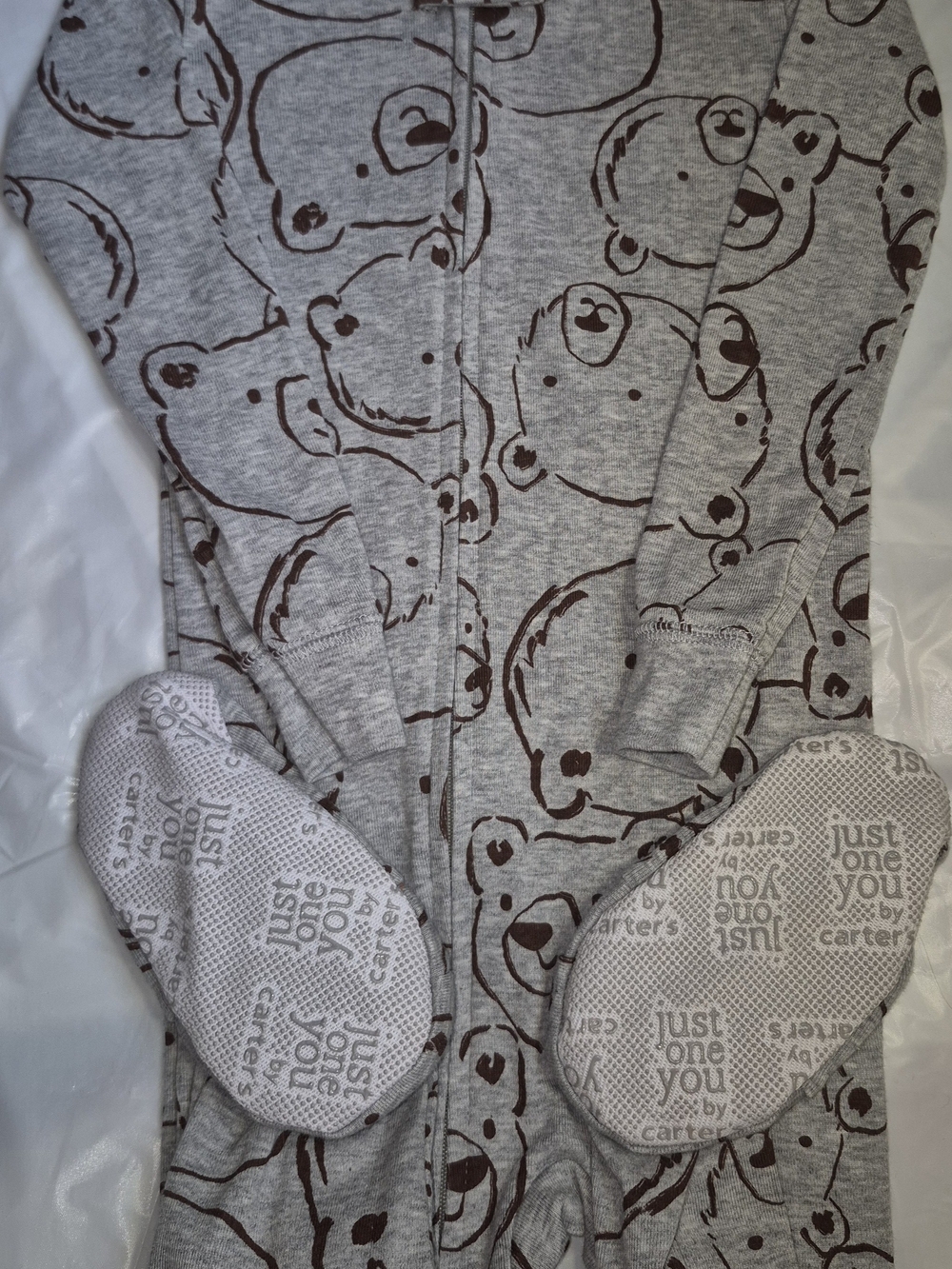 Just One You by Carter's Gray & Brown Bear-Print Pajama 2t